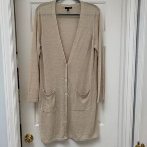 Eileen Fisher XL Linen Cord Sheen Cardigan